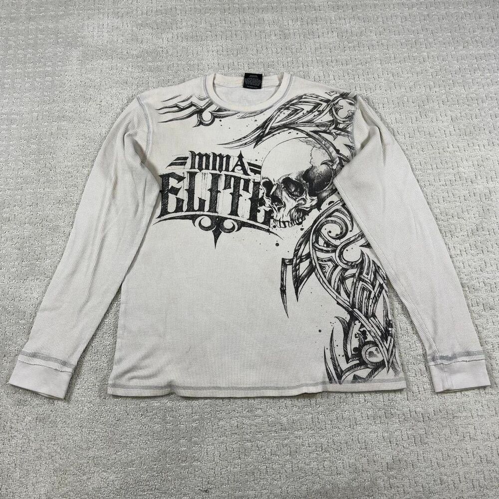 Mma-elite Men's White and Grey T-shirt